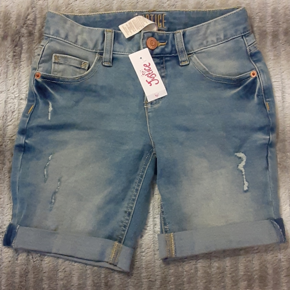 Justice denim shorts NWT